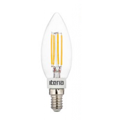 Лампа Iteria Свеча 5W 4100K E14 прозрачная филаментная